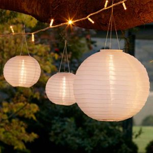 outdoor lanterns - 3 Cloud White Miami Solar Lanterns